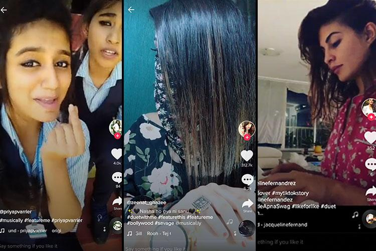 Bollywood actors and Social media influencers on TicTok creating content.