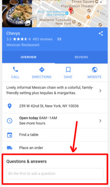 Customers can ask questions directly to your business through Google My Business
